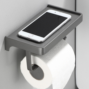 Sanga Fashion New Aluminium Wall Mounted Metal Bathroom Roll Tissue Storage Rack Toilet <b>Paper</b> <b>Holder</b> With Storage - Product Image 1