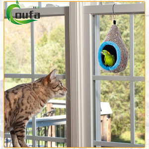 Hete Verkoop Winter Warm Fixeerbaar Vogel Opknoping Pluche Vogelbed Nest Grot Bed Vogelnesthuis - Product Image 3