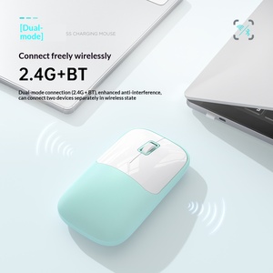 New Multi-color Blue Tooth Rechargeable Wireless Mouse, Silent Portable Office Mice for Girls Laptop <b>Desktop</b> Computer - Product Image 3
