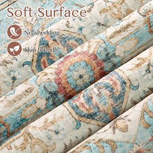 Alfombra Persa Antideslizante de Gran Tamaño para Sala de Estar, Dormitorio, Alfombra de Poliéster Lavable a Máquina - Product Image 4