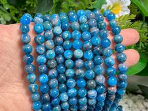 Perles de pierres précieuses rondes lisses en apatite naturelle 4mm 6mm 8mm 10mm 12mm 14mm pour la fabrication de bijoux - Product Image 3