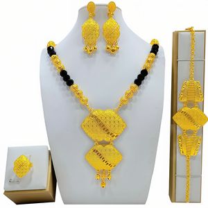 Wholesale Alloy Gold Plated Middle East <strong>Wedding</strong> Bridal <strong>Necklace</strong> Bracelet Earring <strong>Ring</strong> 4 PCS Jewelry Set Beaded <strong>Necklace</strong> - Product Image 4