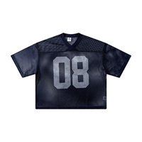 T-shirt court oversize coupe body respirant anti-rides Streetwear imprimé col en V en maille superposée haut polyvalent style timbre