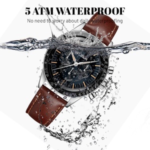 High Quality Luxury <b>Men's</b> Quartz <b>Watch</b> 304 Stainless Steel Band Custom Logo 5ATM <b>Waterproof</b> Scratch-Resistant Pointer Sapphire - Product Image 3