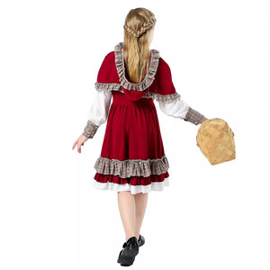 Childrens <b>Little</b> <b>Red</b> Riding Hood Costume Dress With Hood And Basket For Halloween Party Role Play 8 13 Years Spring 2025 - Product Image 4