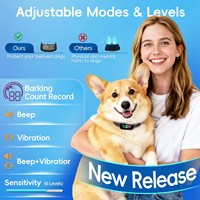 Collier anti-aboiement pour chien, collier d'entraînement pour chien imperméable, sans choc, avec mode son et vibration pour arrêter les aboiements excessifs du chien