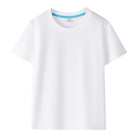 Hoogwaardige 100% katoenen T-shirts jongens meisjes custom logo korte mouw effen kleuren garenverfd 120 gram loose fit kinderen