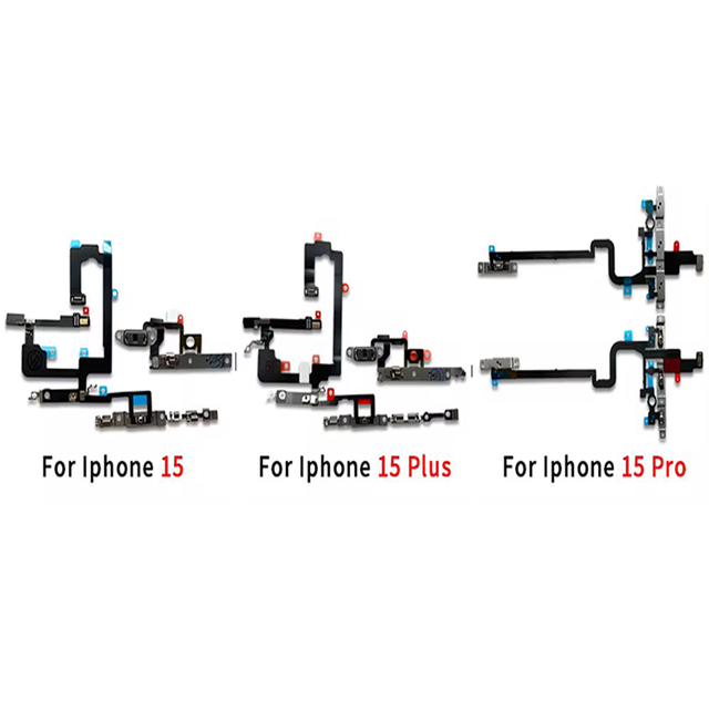 For iPhone Power Volume Button Flex Cable Replacement Bracket for 15/15 Pro/15 Plus Made Guangdong China