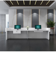 Meubles de bureau commerciaux modernes, petit comptoir de réception en marbre pour salon de beauté, hôtel, salle de sport, école, comptoir d'accueil en bois