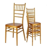 Chaises de Fête de Mariage pour Restaurant Moderne de Haute Qualité à Prix Bon Marché Chaises Chiavari Or Empilables en Métal pour Hôtel