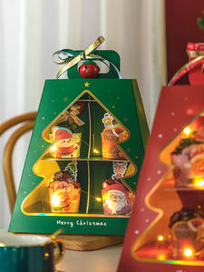 Soporte de exhibición de magdalenas personalizado, <span class=keywords><strong>torre</strong></span> de papel para pastel con ventana, decoración para fiesta de cumpleaños y boda, 2/3 niveles - Product Image 5