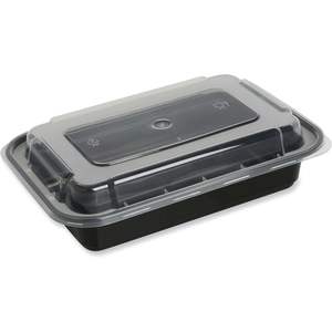 TORECT24 Recipiente Desechable para Alimentos de 24 oz con Tapa Transparente 7.48 X 5.03 X 2.48 Plástico Negro 150/Caja - Product Image 3