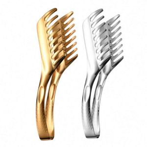<b>Kitchen</b> <b>Gadgets</b> Comb BBQ Noodle Clip Stainless Steel Food Tongs for Barbecue Buffet Serving - Product Image 2