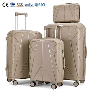 Ensemble de <span class=keywords><strong>4</strong></span> valises de luxe personnalisées avec <span class=keywords><strong>roues</strong></span>, léger et imperméable, design moderne, matériau PP avec serrure et barres de traction. - Product Image 2