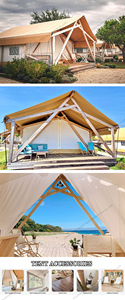Chalet préfabriqué 5*8m en <span class=keywords><strong>toile</strong></span> Oxford <span class=keywords><strong>isolante</strong></span> avec structure en bois et salle de bain pour le désert - Product Image 6
