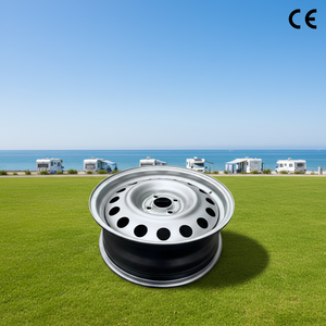 HUA MEI vente en gros 16 <span class=keywords><strong>pouces</strong></span> 16x6J 16 * 6J 6J * 16 6JX16 5X112 1250kg jante <span class=keywords><strong>de</strong></span> <span class=keywords><strong>remorque</strong></span> <span class=keywords><strong>de</strong></span> voiture en acier peinture argentée pour ST215/85R16 - Product Image 2