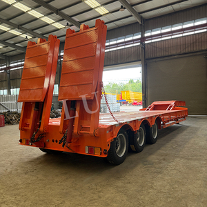 Semirremolque de plataforma baja de acero de 3 <span class=keywords><strong>ejes</strong></span> y 60 toneladas <span class=keywords><strong>para</strong></span> transporte de equipo, <span class=keywords><strong>remolques</strong></span> de plataforma baja de 40 toneladas en venta - Product Image 4