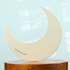 Arpa de Luna Blanca de Buena Calidad, Mini Arpa Infantil, Arpa de 7 Cuerdas - Product Image 4