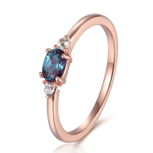 <b>Alexandrite</b> <b>Ring</b>, Oval Cut, Color Changing Gemstone, Sterling Silver, Anniversary <b>Ring</b>, June Birthstone, Anniversary Gift - Product Image 1