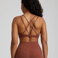 Soutien-gorge de sport longline avec bretelles, meilleur soutien-gorge de sport pas cher avec bretelles au dos, soutien-gorge de sport bleu sexy Xxxx pour femmes, dos croisé