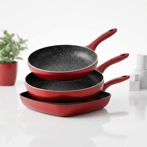Sartén Antiadherente de Tres Piezas, Utensilios de Cocina Saludables, Aptos para Cocina de Inducción, Personalizables - Product Image 1