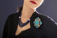 Bijoux fins sur mesure en or 18 carats avec turquoise Sleeping Beauty naturelle non traitée, certificat de gemmes inclus, qualité supérieure uniquement