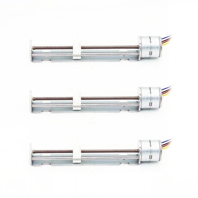 QQM SM2037 12V DC 2-Phase NEMA 8 Linear Stepping Motor Mini Linear Actuator with Plastic Slider and 90/100mm Stroke