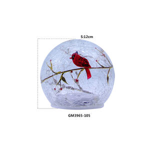 Boule de boule de Noël en verre craquelé en gros illuminé ornements boule de verre à piles - Product Image 3