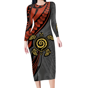 Polynesian Tribal Floral Samoa Made Clothing Wholesale in Wears Plus Size Casual <strong>Dresses</strong> Women Elegant <strong>Sexy</strong> <strong>Long</strong> <strong>Dresses</strong> Women - Product Image 3