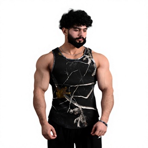 Camiseta sin mangas transpirable con estampado de camuflaje para hombre, de secado rápido, ecológica, sublimada, informal y moderna para el verano. - Product Image 1