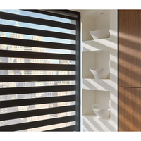 Persianas Zebra de Tela Opaca de Doble Capa 100% Poliéster, Diseño Digital Minimalista para Sala de Estar, Balcón, Persianas Enrollables Automáticas