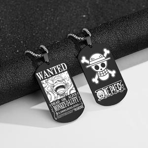 Collier avec pendentif en acier inoxydable gravé sur mesure, style plaque d'identité militaire, avec badges de récompense, vente en gros - Product Image 2