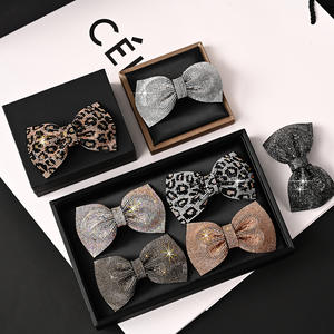 إكسسوارات شعر نسائية من BPHNE مشبك شعر مزين بالأحجار الكريمة على شكل فيونكة مشابك شعر أنيقة بنقشة الفهد مرصعة بالأحجار - Product Image 3