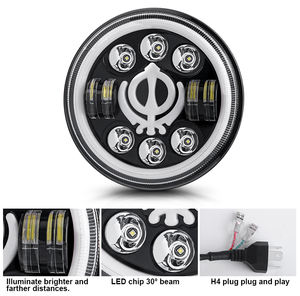 ไฟหน้า Led ทรงกลมขนาด7นิ้ว60W,ไฟหน้า LED ทรงกลม H4ไฟวงแหวนตานางฟ้าสำหรับรถบรรทุกมอเตอร์ไซค์ออฟโรด SUV - Product Image 2