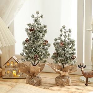 LINGKAI Vente en gros Nouveau mini sapin de Noël de bureau avec neige floquée, revêtement en tissu de Noël - Product Image 5