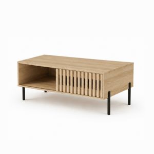 Table basse carrée moderne avec finition en marbre blanc et 4 tiroirs à fermeture douce - Product Image 3
