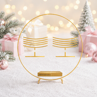 Arche de mariage en métal, support rond pour toile de fond, structure d'arche à ballons avec accessoires pour décorations de fête