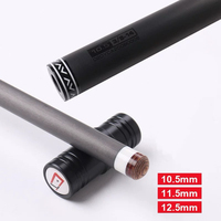 Queue de billard Cuetec ZEUS en fibre de carbone, 11,5 mm / 12,5 mm, entièrement en carbone, faible déflection, pointe Tiger Sniper
