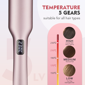 Fer à boucler PTC à chauffage rapide pour ondulations profondes, 5 réglages de température (150-230°C), revêtement céramique, soin ionique des cheveux - Product Image 5