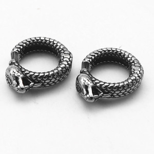 yunnique Tibetan Silver Snake <b>Cuff</b> <b>Earrings</b> Animal Shape Stainless Steel <b>Ear</b> Clips For Men And Women - Product Image 1