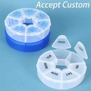 SUNSHING Wholesale <b>7</b> Days Pill Organizer Round Pill Box Travel Case Portable Transparent Daily Supplement Organizer Container - Product Image 6