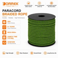 Paracord 550 de type III en nylon/polyester de 4 mm (5/32 po) à 7 brins, cordon de parachute pour ligne de tirage de tente, ligne de sommet de hamac, équipement de camping