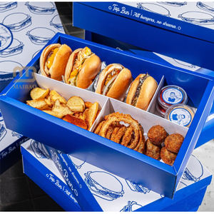 Boîte de conteneur alimentaire arabe personnalisée, boîte à <span class=keywords><strong>hamburger</strong></span>, boîte à shawarma, boîte à frites, emballage alimentaire en papier recyclable pliable avec logo - Product Image 2