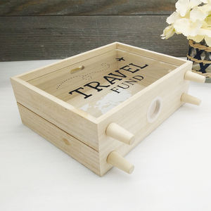 Hucha de madera personalizada transparente para ahorrar monedas y cambio, ideal para estudiantes y niños - Product Image 2