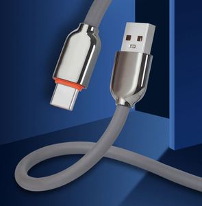 New Silicon <b>Power</b> Mobile Phone <b>Usb</b> Data <b>Cable</b> Grey Standard 6A Type C <b>Cable</b> for Android All Phone 1m - Product Image 4