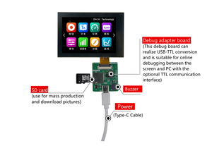3.5 inch ánh sáng mỏng LCD hiển thị 320*480 lua kịch bản, coof cảm ứng điện dung màn hình - Product Image 3