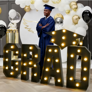Lettere Luminose LED Personalizzate per Laurea, <span class=keywords><strong>Alfabeto</strong></span> con Lampadine per Festa di Laurea 2026, Decorazione Scolastica - Product Image 3