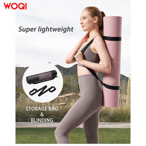 Esterilla de yoga Woqi de 6 mm de grosor, plegable, de EVA, para fitness y moldeamiento corporal, color gris rosado pálido, rectangular. - Product Image 4