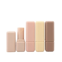 Tube de Rouge à Lèvres Carré Mat Multicolore OEM ODM (Rose Nude, Jaune, Marron) – Contenant Vide pour Cosmétiques et Baume à Lèvres