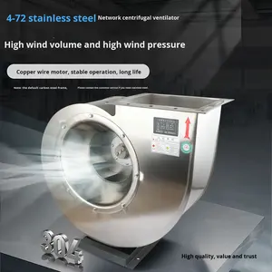 מאוורר צנטריפוגלי 304 נירוסטה 4-72 עמיד בפני קורוזיה ועמיד בטמפרטורות גבוהות לאוורור חדר אפייה, מאוורר תעשייתי - Product Image 2